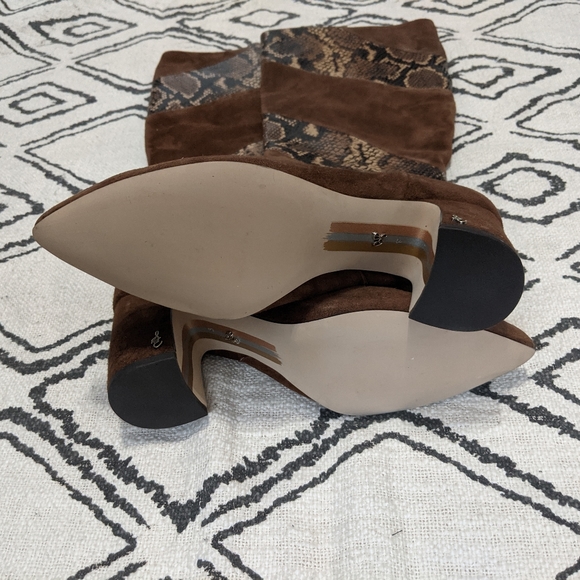 NEW Sam Edelman Hai Mixed Snake Leather Boot - Picture 9 of 9
